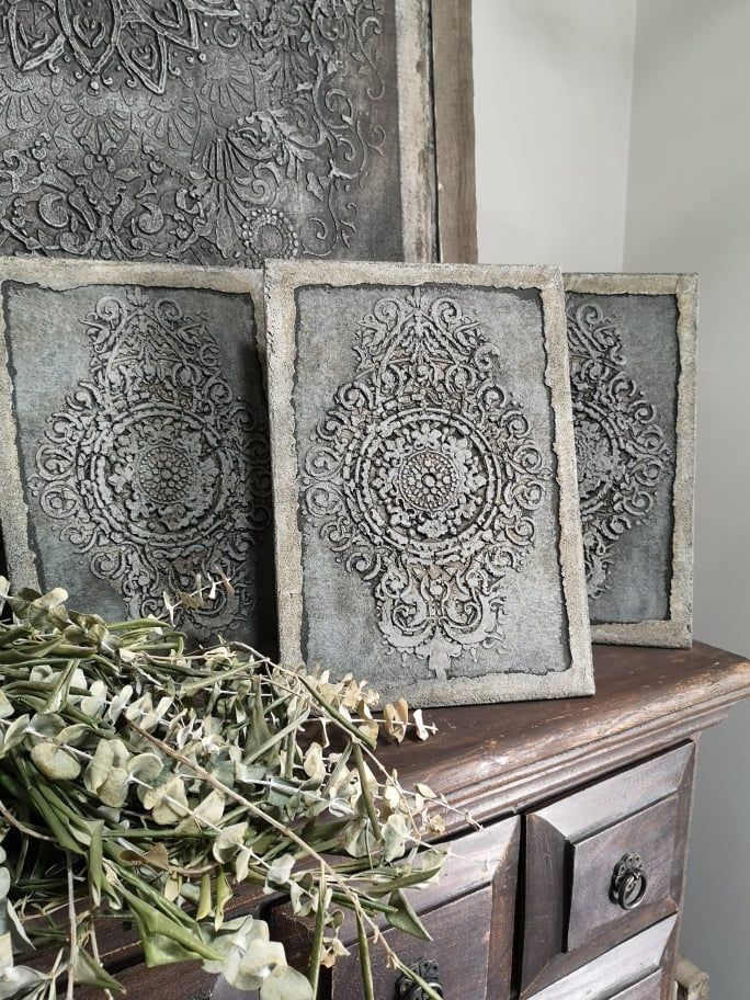 Antique Concrete Mandala Panel